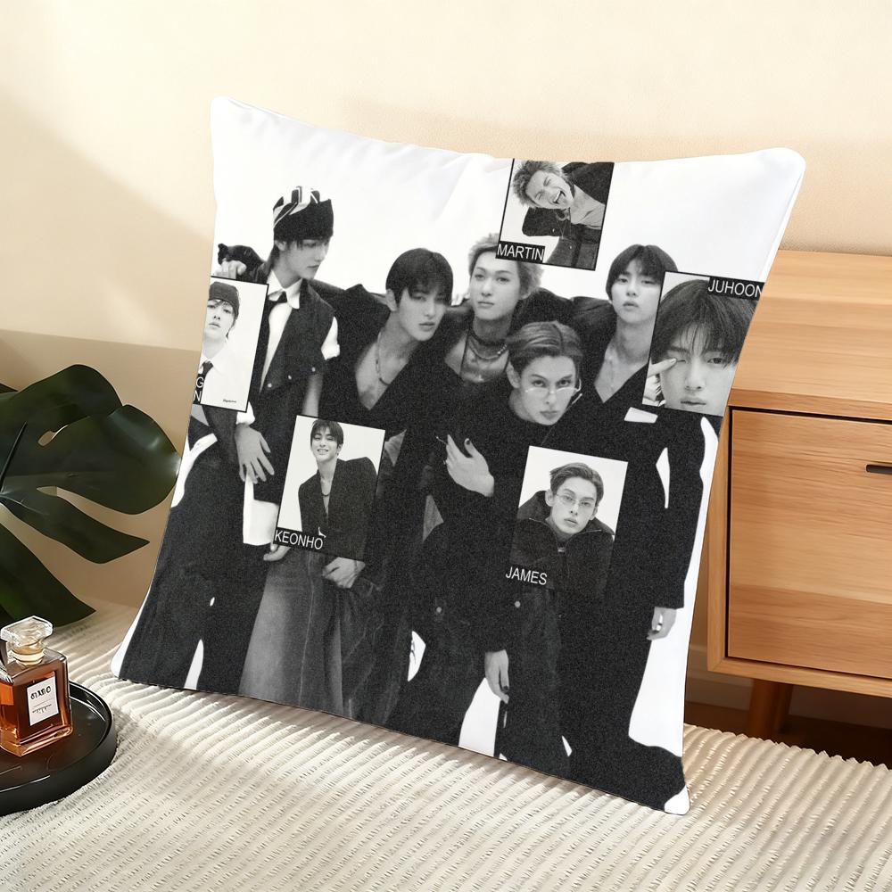 KPOP Cortis Boy Band Cushion Cover Silky Short Plush Home Sofa Cushion Cover - Invisible Zipper Home Decoration