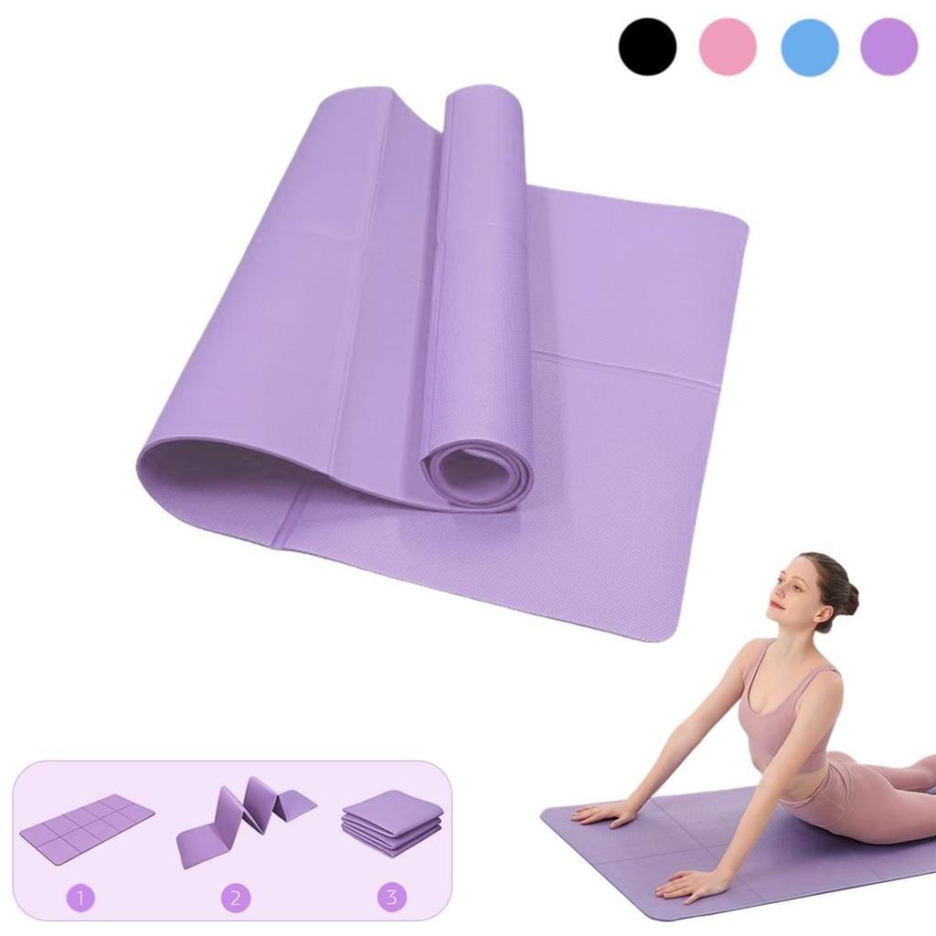 Foldable Yoga Mat Eco Friendly EVA Folding Travel Fitness Exercise Mat 3mm/4mm Thicknesses for Yoga Pilates and Floor Worko Practical Use