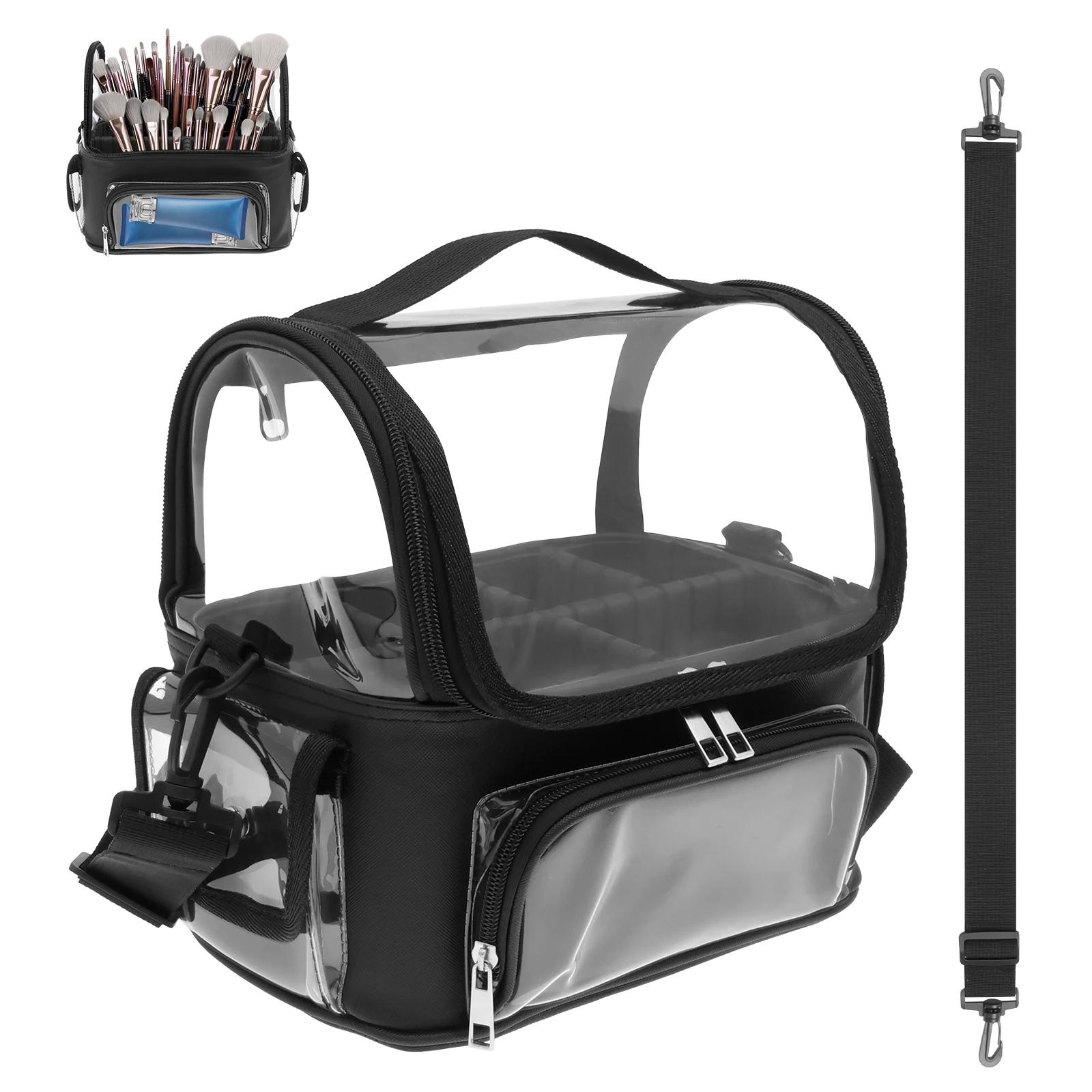 

Makeup Bag Portable Cosmetics Storage Case Transparent PVC Makeup Brush Holder Travel Toiletries Sorting Bag