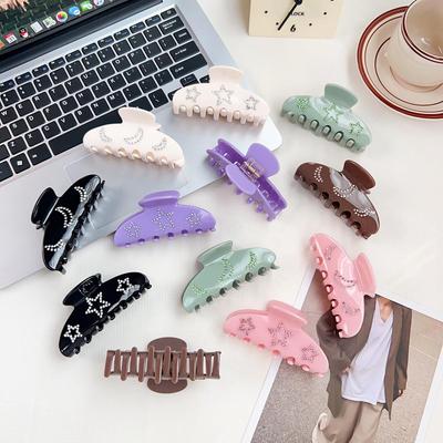 Bofeiya Épingle à cheveux élégante en acétate et diamants:  Pince Requin Style Européen & Américain