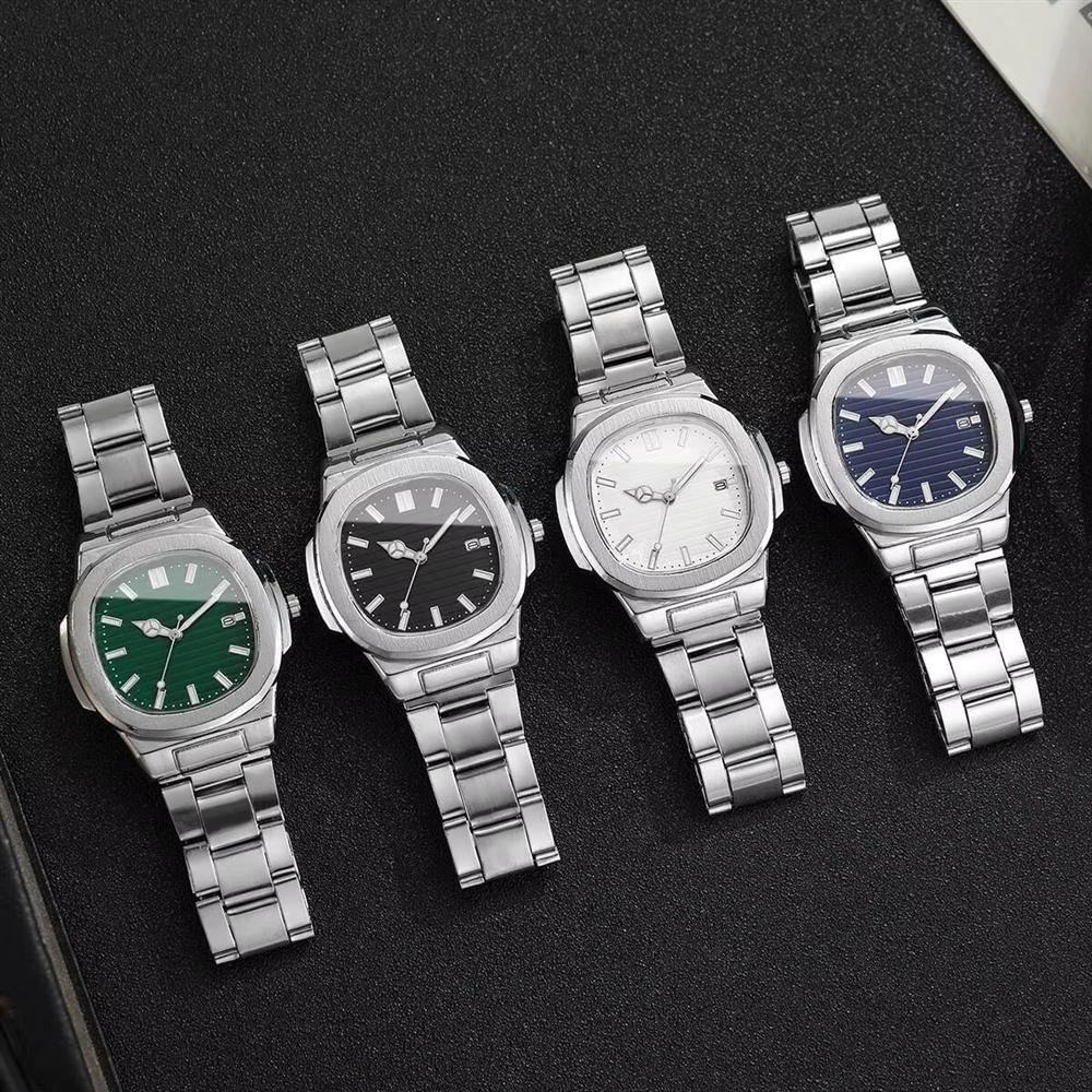 Factory Hot Selling Many Different Colors Stainless Steel Luxury Charm Fashion Men's Business with Calendar Style Quartz Watch