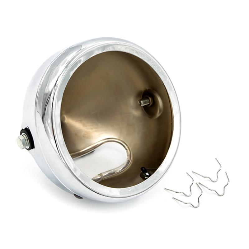 Black Motorcycle Headlight Headlamp Bucket Housing Bottom Mount 5.75''