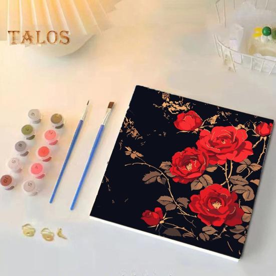 Malen nach Zahlen-Set für Erwachsene und Kinder, ungerahmt, Blumen, Acrylfarbe auf Leinwand, digitales Ölgemälde-Set zum Selbermachen für die Wanddekoration zu Hause