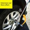 Universal Extended Lug Wrench, 4 Way Tire Iron Nut Wrench Set with Storage Boxand Standard Socket 17/19/21/23mm