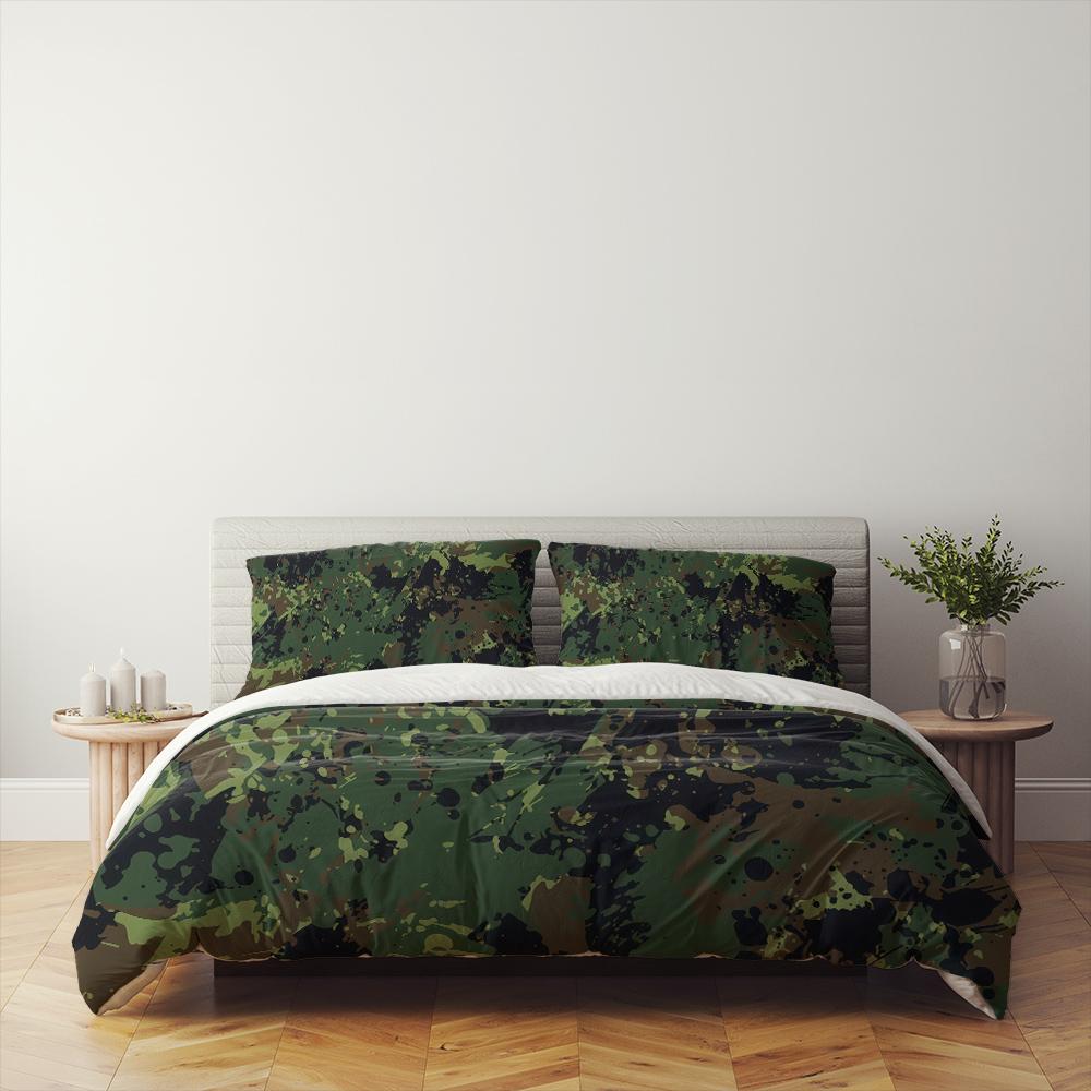 Ensemble de housse de couette rustique camouflage cabine, taille King Queen Double Full Twin Simple Housse de couette 140x210cm