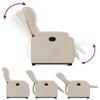 Recliner with Rising Aid Beige Microfiber Fabric