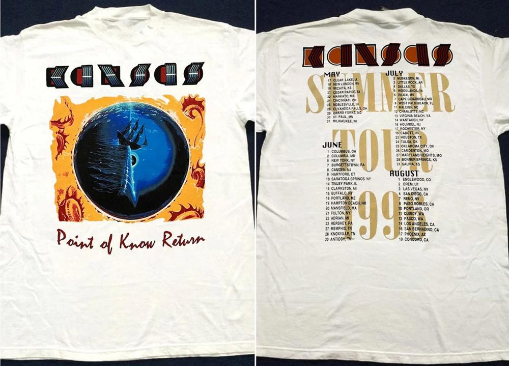 Kansas rock band Summer Tour T-shirt white Unisex All Sizes JJ2475 Unisex T-Shirt XXXXL