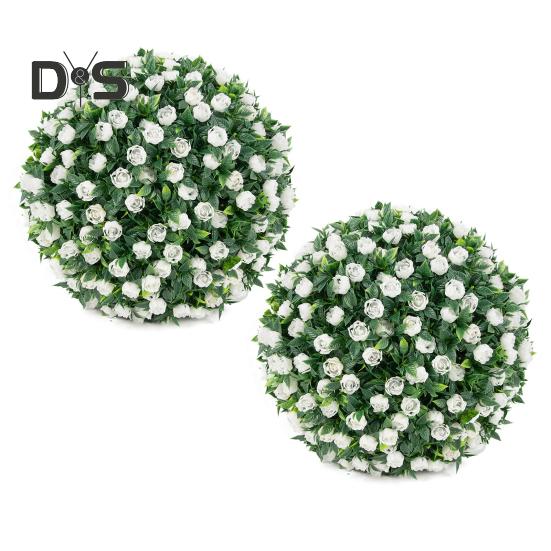 

1/2 шт. 20/25 см штучний самшитовий топіарний м яч, стійкий до ультрафіолетового випромінювання, стійкий до погодних умов, висячий штучний квітковий зелений шар, сфера, відкритий сад, ганок, патіо, підроблений самшит 25cm 2pcs