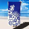 Cartoon Jellyfish Print Beach Towel Soft Quick Dry Absorbent Sand Free Ocean Coral Pattern Towel for Summer Swim Pool Travel