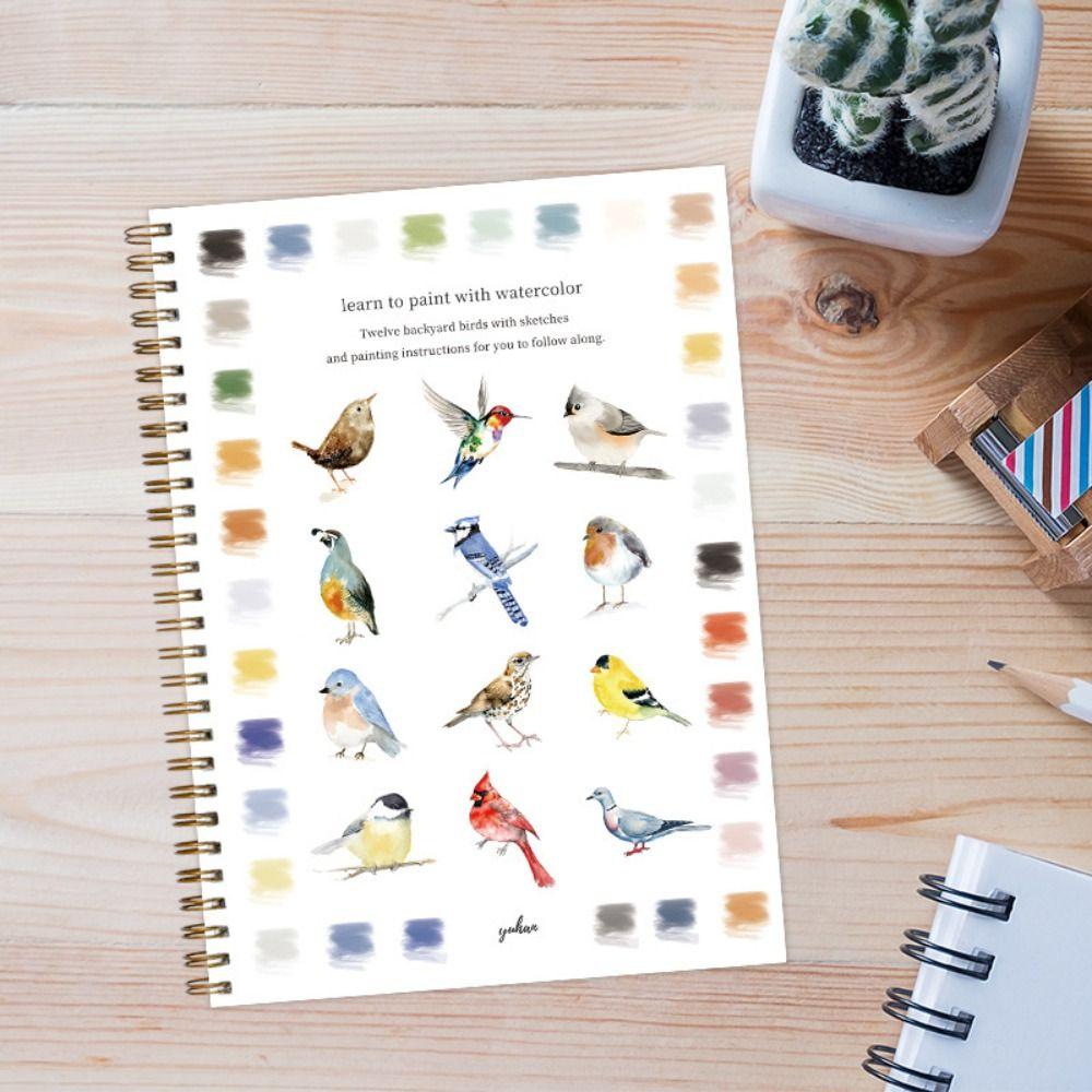 With Color Palette 12 Colors Watercolor Paint Set Watercolor Paint Book  for Kids Adults Teens