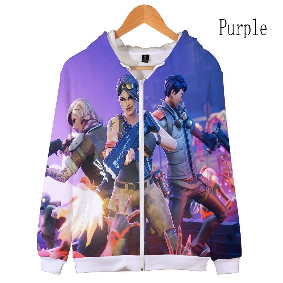 Fortnite Hoodie 3d Print Zipper Sweatshirts Battle Royal Cosplay Costume