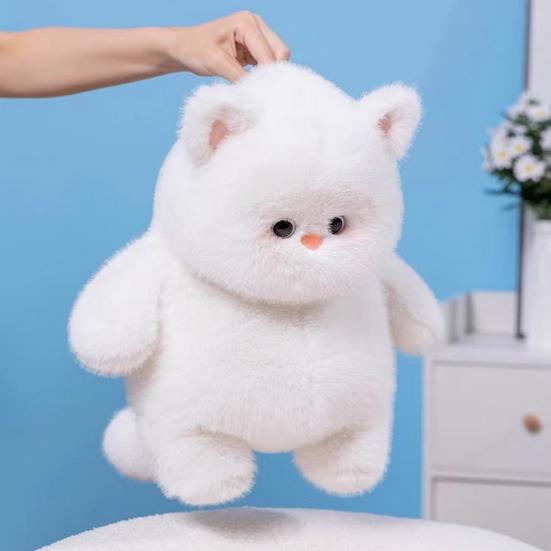 Medium Gray Simulation Cat Plush Doll - Soft and Cuddly Home Decor