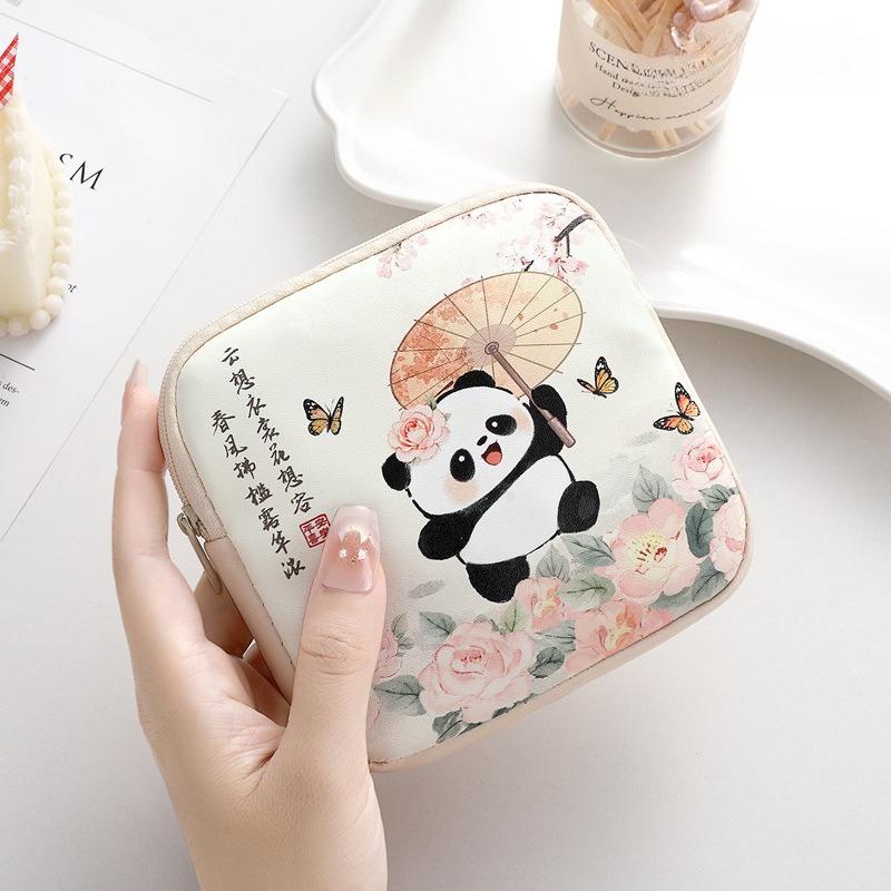 Große Kapazität Damenbinden-Tasche Tragbarer Mini-Datenkabel-Organizer Mehrzweck Damen Mädchen Kosmetik-Make-up-Tasche Geldbörse
