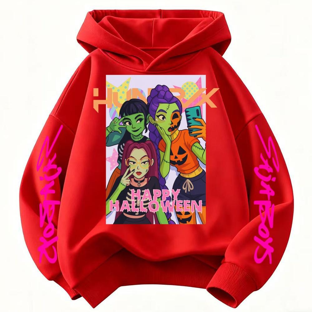 Celebrate 2025 Halloween In K-POP Style: Demon Hunters Cartoon Hoodies for Kids. Super Soft & Cozy, for Both Boys and Girls!
