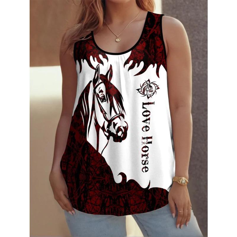 Summer Creative Animal Series Color Printed Women's Sleeveless Vest Casual Loose Comfortable Vest
