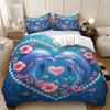 3pcs Dolphin Couple Pattern Printed Bedding Set 1*quilt Cover+2*pillowcase Suitable for Couples and Adults Bedrooms