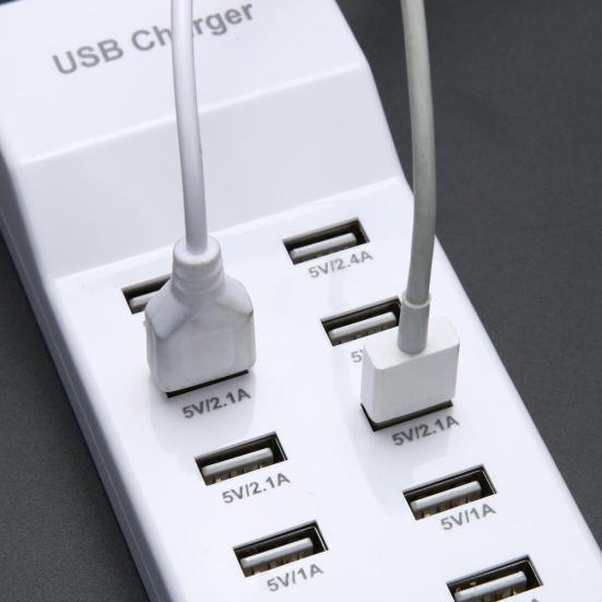 10 Port Fast Port Power Strip USB Charging Adapter Wall Travel Desktop Charger