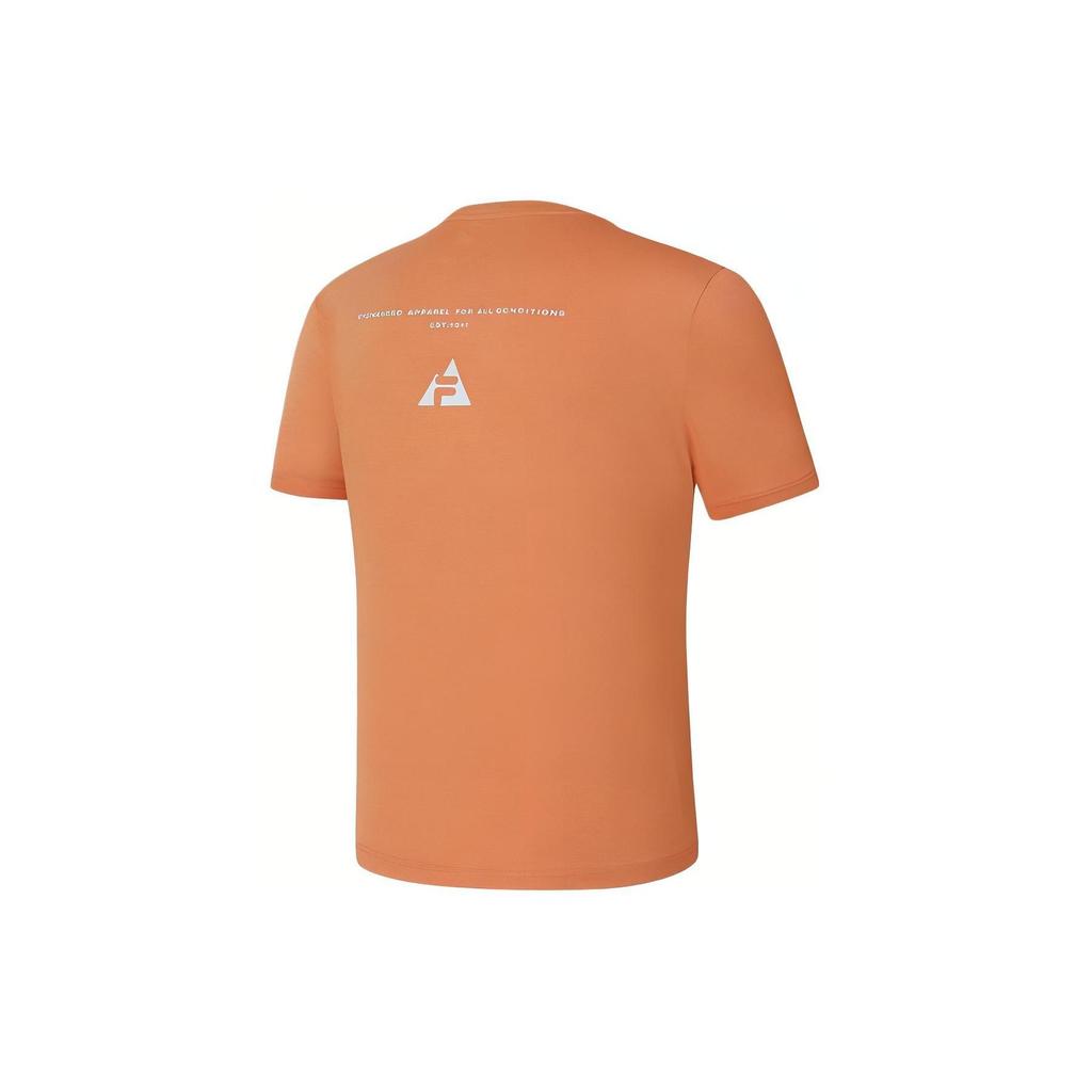 Fila Letter Print Knitted Sports Short Sleeve T-Shirt Men Tops Coral Gold A11M417104F-OR