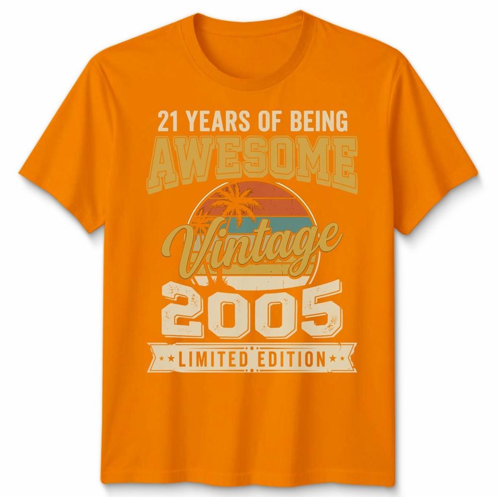 21st Birthday Vintage Unisex T Shirt 2005 Limited Edition Retro Gift Party