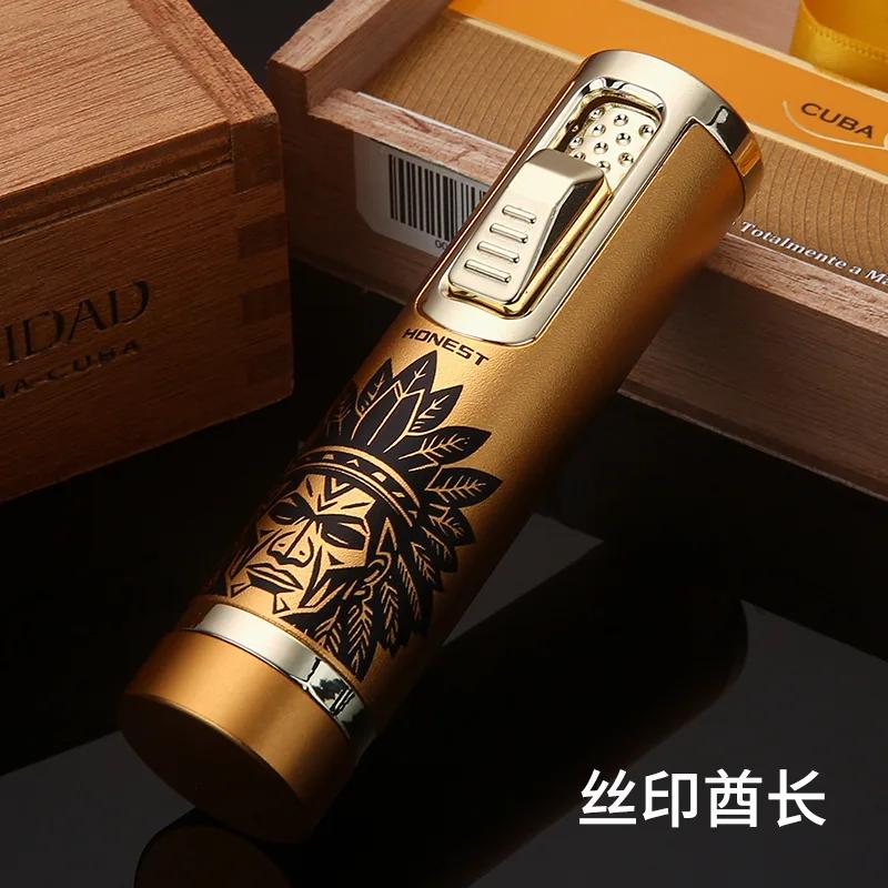 NEW Metal Material Is Stretchable Windproof Blue Jet Flame Lighter Refillable Multifunctional Moxibustion Cigarette Accessory