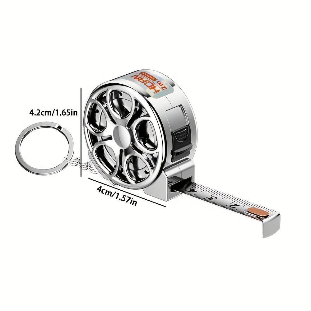 1pc Mini Keychain Tape Measure 2m Steel Tape Measure Delicate Small Steel Ruler, Metric & Imperial Dual Scale