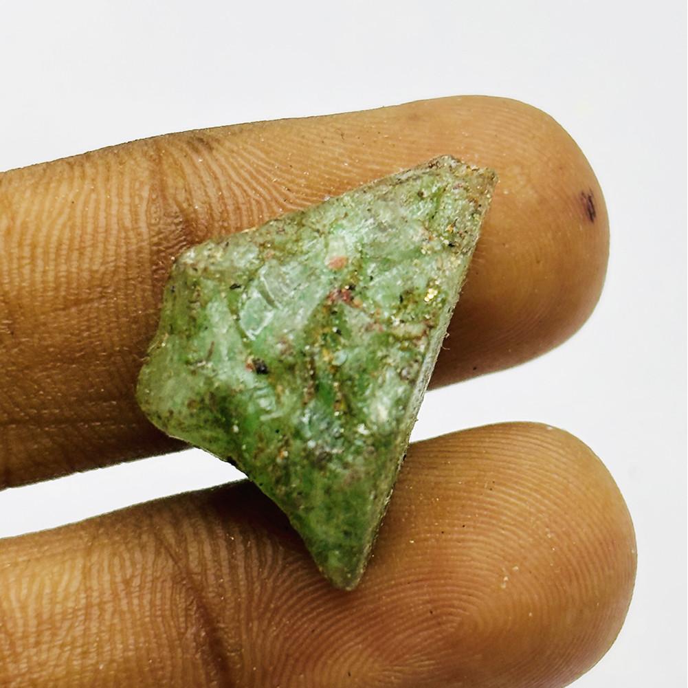 19.6 Ct Natural Zambian Green Emerald Uncut Earth-Mined Rough Gemstone