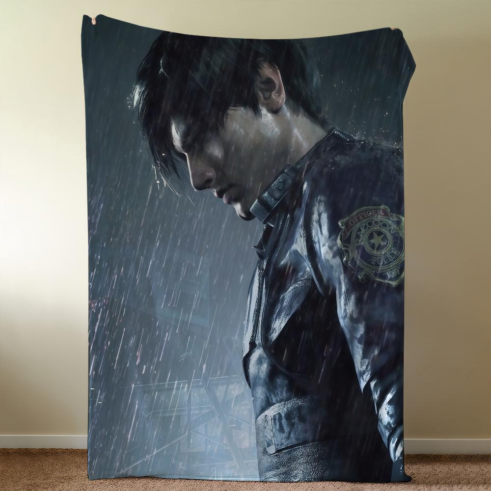 Leon Scott Kennedy R-ResidentS-ES Blanket Throw Super Cosy Plush Living Room Sofa Couch Childish Birthday Gifts