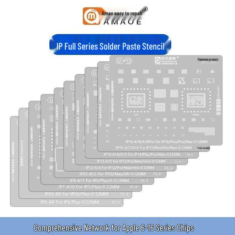Amaoe Yixiu IP16 Solder Paste Stencil for iPhone 16/Pro/Max/Mid-layer/A18 CPU