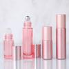 1 stk glass rulle på flaske 5/10 ml rosa rulleflaske essensiell olje Lipgloss gjenfyllbar tube tom krukke glass parfymeflaske