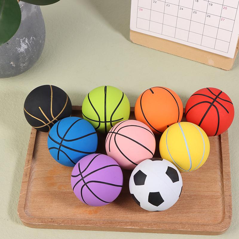 6Cm High Elastic Mini Rubber Basketball Decompression Hollow Elastic Ball Children'S Toy Outdoor Sports Beach Mini Basketball