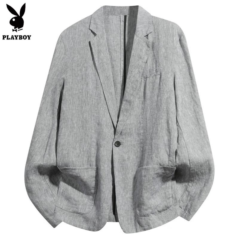 PLAYBOY Men s Old Money Style Linen Blazer Jacket 2XL