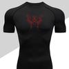2D printed T-shirt men's summer two-piece sportswear running T-shirt elastic quick-drying sports top sports fitness shirt men's
