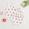 Baby Girl Summer Clothes Floral Print Sleeveless Romper and Ruffle Shorts Headband Set 3PCS Outfits 0-18 Months