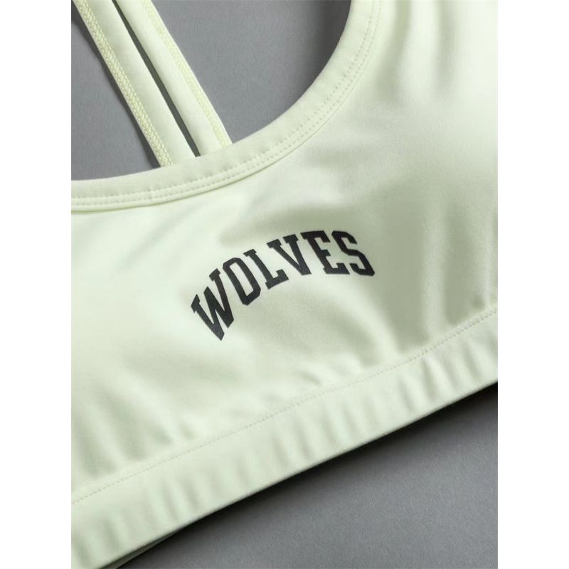 2023 Autumn New Arrival Wolf Head Fashion Fitness Sports Bra Women's Chest Wrap Training Bubble Wrap High Elastic Quick-Drying Push Up Trendy