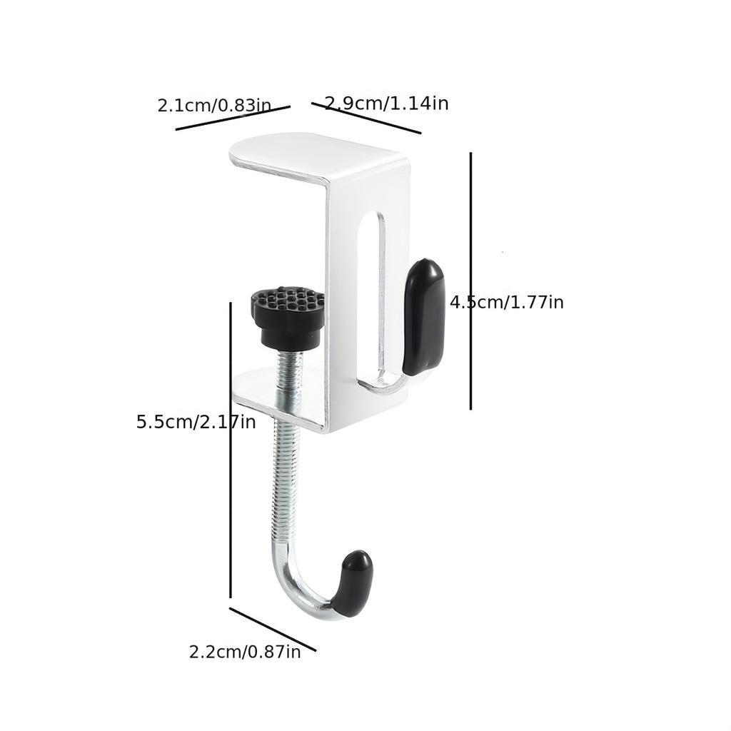Stainless Steel Office Desk With Adjustable Hooks On The Side, Multifunctional Detachable Student Backpack Storage Rack