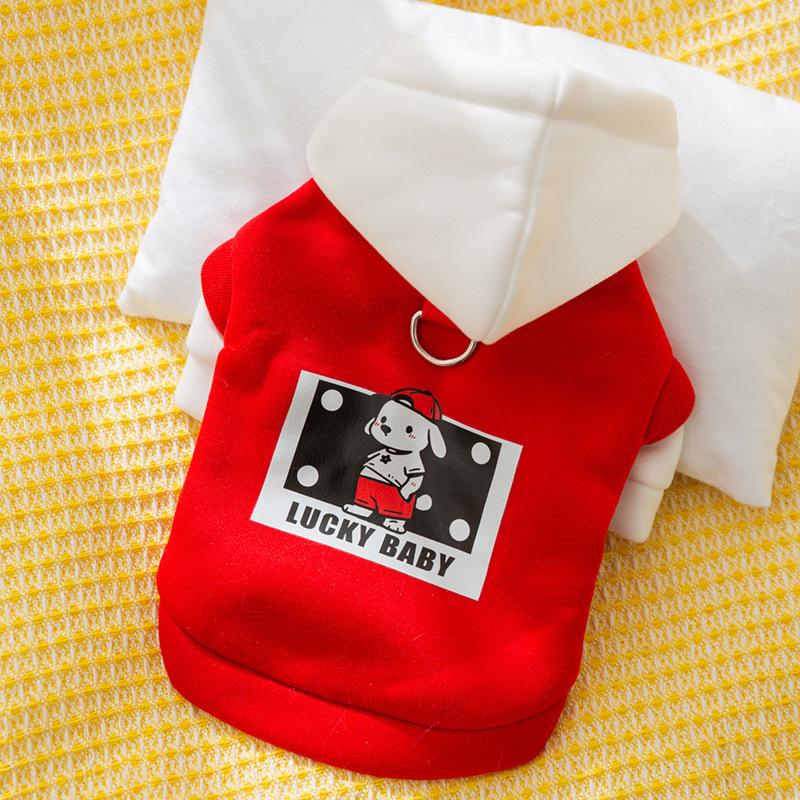 Pet Clothes Autumn and Winter Warm Dog Clothes Cute Bear Traction Sweater Fleece Puppy Cat Clothing