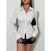 Women's Simple Striped Button Down Slim Fit Long Sleeve Shirt Work Commuting Button Collar Shirt Streetwear Autumn/Winter