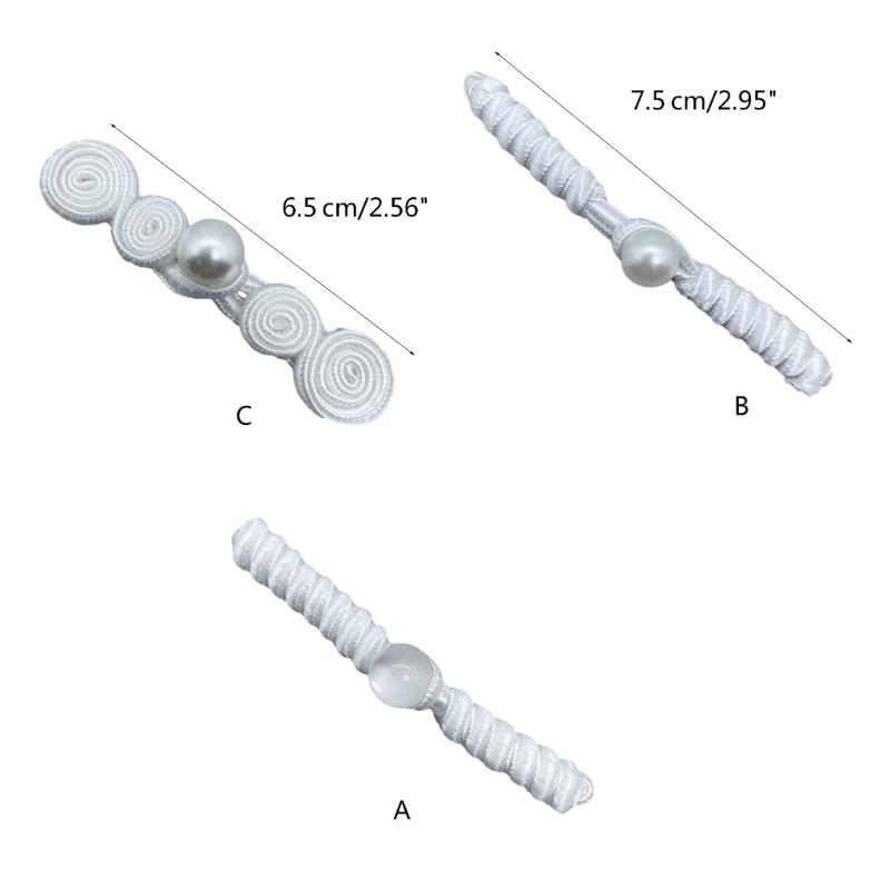 Hand Sewing Closure Button Fasteners Pearl Hook Closure Cheongsam Frog Pearl Buckle Buttons Elegant TangSuit Decoration