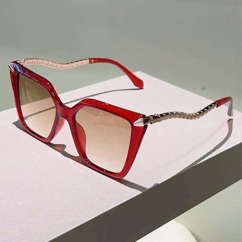 Metal Snake Sunglasses Women For Female Luxury Brand Designer Sun Glasses Punk Popular Vintage Big Frame Sexy Lady Shades Uv400
