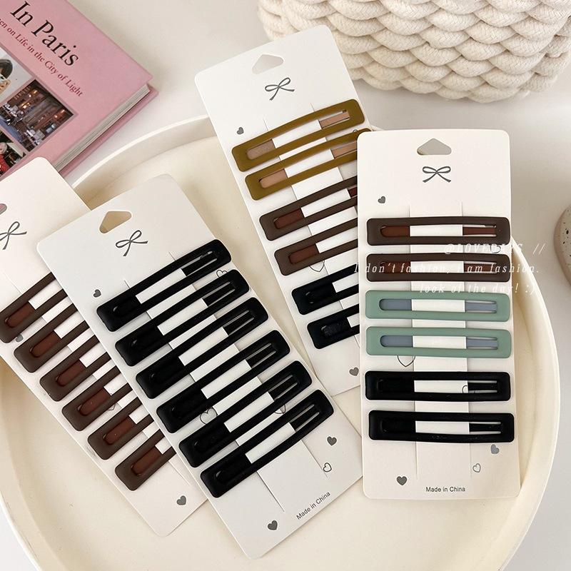 6Pcs/set Fashion Simple Colorful Frosted Hair Clips BB Clip For Women Girls Sweet Hairpins Bangs Side Clip Barrettes Headdress