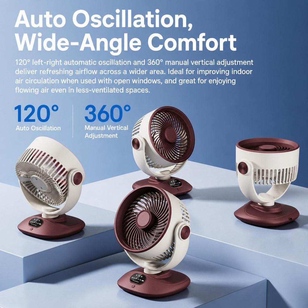 Xiaomi Low-noise Desktop Fan with LED Display 360° Adjustable Angle Personal Summer Cooling Fan 3-speeds Wind for Home Office Bedroom