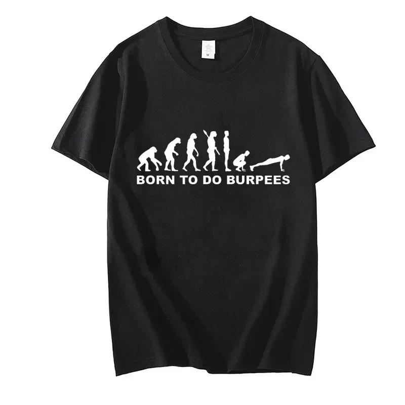 New Fashion T-shirts for Men Evolution Burpees Instructor Crossfit Funny T Shirt Short Sleeve Oversized T Shirt Men Brand Tees