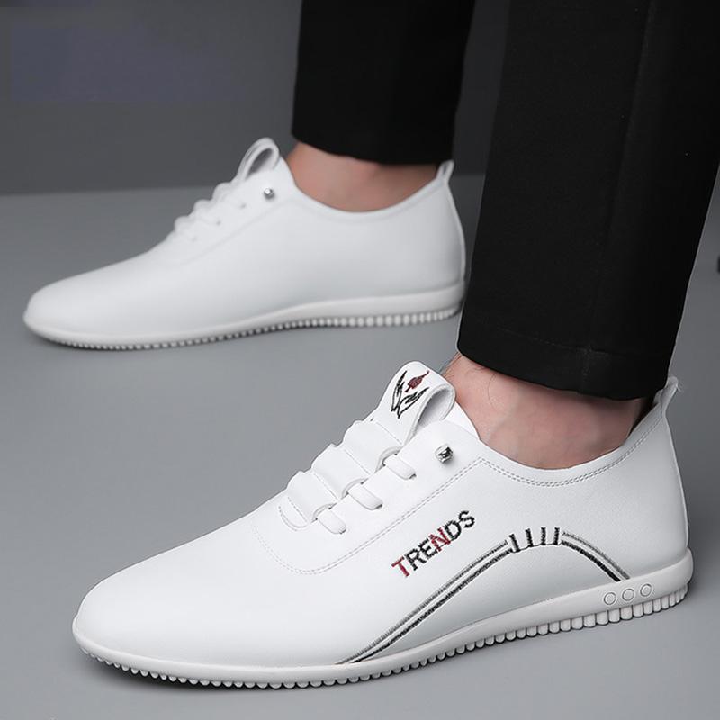 Модные лаконичные мужские лоферы кроссовки мужская повседневная обувь для спорта — фото 5