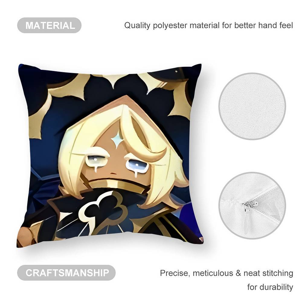 Game C-Cookie Run Kingdom Pillow Case Sofa Living Room Bedroom Double-Sided Printing Square Cushion Nap Time Pillow Case
