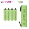 Cityork Batería recargable AA de 1,2 V, celda NiMH de 2200 mAh con lengüetas de soldadura para afeitadora eléctrica casera, afeitadora Braun, cepillo de dientes Philips