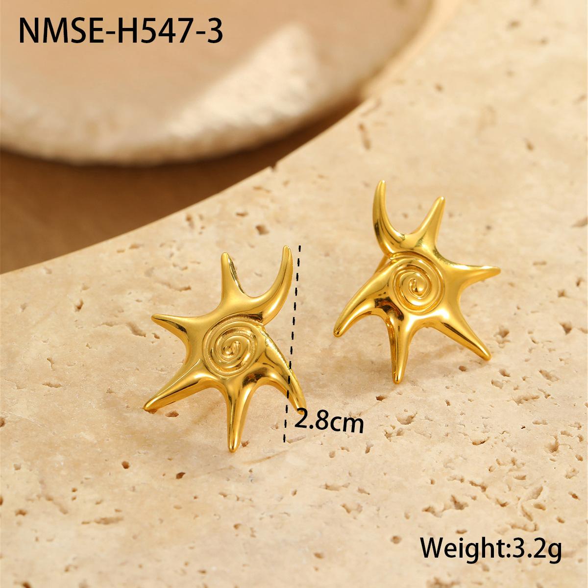 GEMCHIC Women s Stainless Steel Irregular Starfish Spiral Earrings and Necklace Set Fashion Jewelry