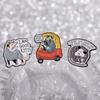 Opossum Raccoon Enamel Pins Trash Panda Good Kitty Brooches Lapel Badges Cartoon Animal Jewelry Gift for Friends