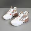 Damen Plateau-Sportschuhe mit dicker Sohle - High-Top Schnürschuhe, Leichte Schuhe mit dicker Sohle für Outdoor-Freizeit und Büro-Alltag, Dad Shoes