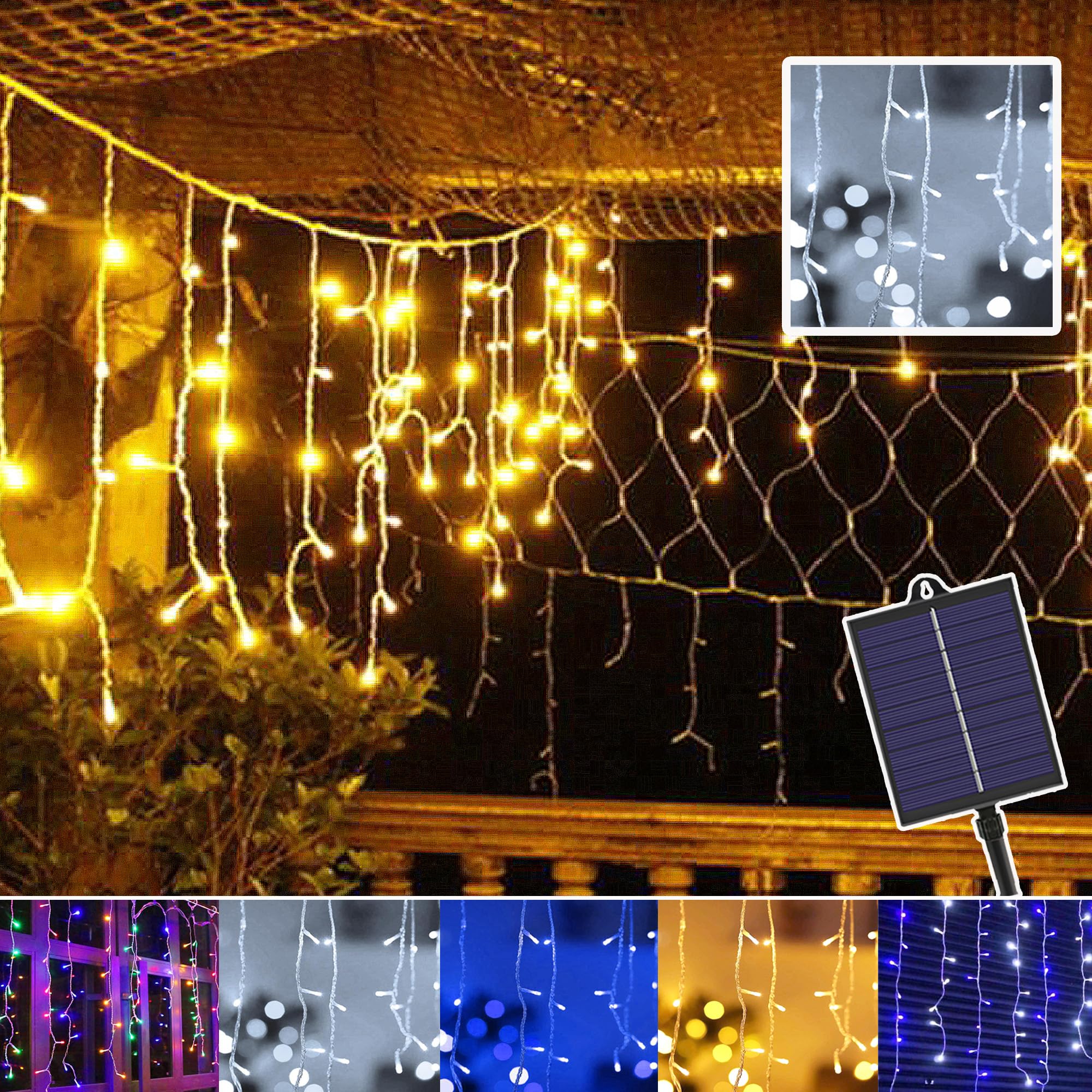 

Сосулька 120 светодиодов Доступна в 5 цветах и 8 Рождественская Солнечная Солнечная Солнечная Большая Солнечная Солнечная Автоматически включается при Сосульки белый