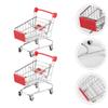 2 Pcs Mini Warenkorb Schreibtisch Spielzeug Kinder Pretend Spielen Miniatur Lagerung Supermarkt Trolley Baby Metall